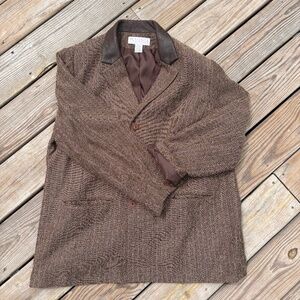 Maggie McNaughton Blazer Jacket Womens 18W XL Office Classic Brown Coat